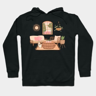 Bohemian cozy room interior Hoodie